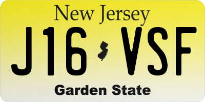 NJ license plate J16VSF
