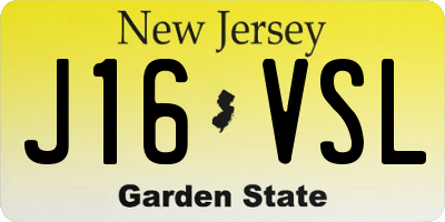 NJ license plate J16VSL