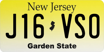 NJ license plate J16VSO