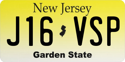 NJ license plate J16VSP