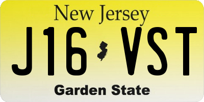 NJ license plate J16VST