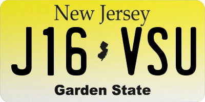NJ license plate J16VSU