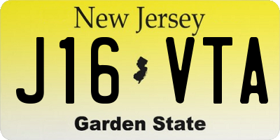 NJ license plate J16VTA