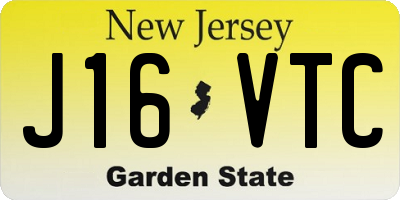 NJ license plate J16VTC