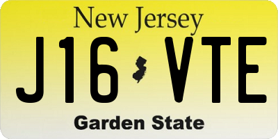 NJ license plate J16VTE