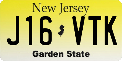 NJ license plate J16VTK