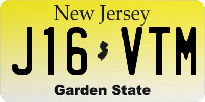 NJ license plate J16VTM