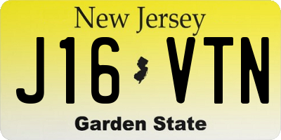NJ license plate J16VTN