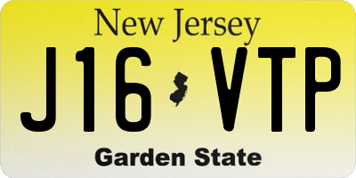 NJ license plate J16VTP