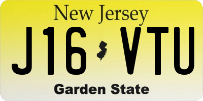 NJ license plate J16VTU