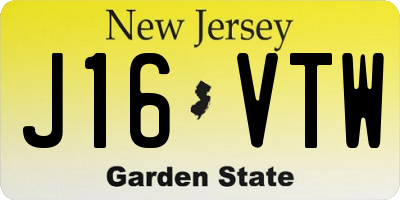 NJ license plate J16VTW