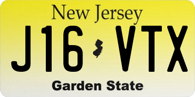 NJ license plate J16VTX