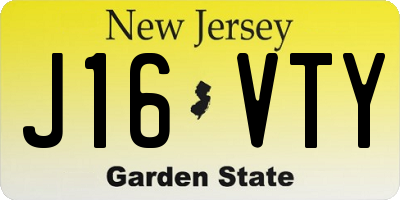 NJ license plate J16VTY