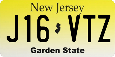 NJ license plate J16VTZ