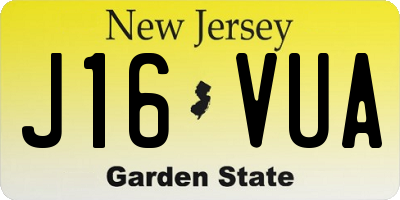 NJ license plate J16VUA