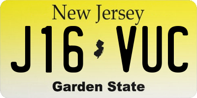 NJ license plate J16VUC