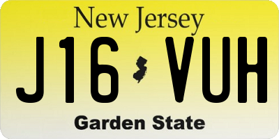 NJ license plate J16VUH