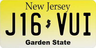 NJ license plate J16VUI