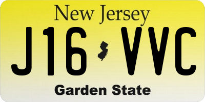 NJ license plate J16VVC