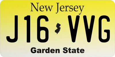 NJ license plate J16VVG