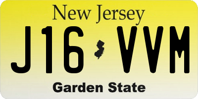 NJ license plate J16VVM