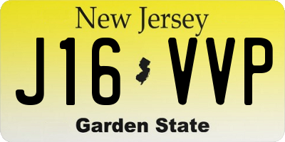 NJ license plate J16VVP