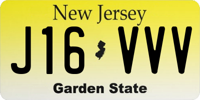 NJ license plate J16VVV