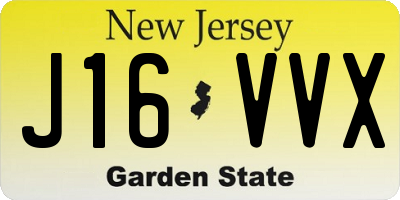 NJ license plate J16VVX