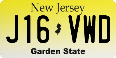 NJ license plate J16VWD