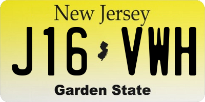 NJ license plate J16VWH