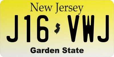 NJ license plate J16VWJ