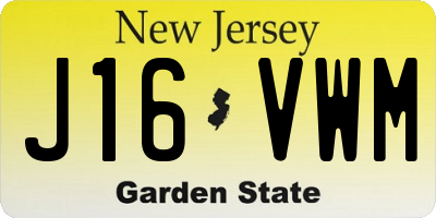 NJ license plate J16VWM