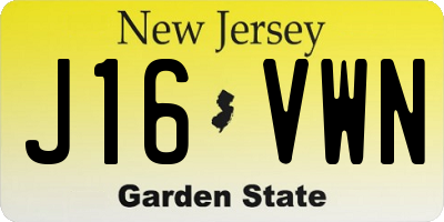 NJ license plate J16VWN