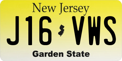 NJ license plate J16VWS