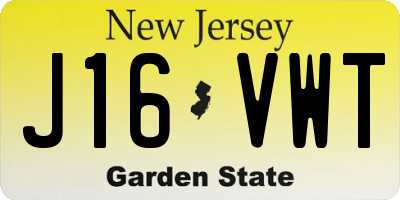 NJ license plate J16VWT