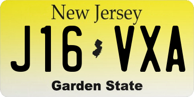 NJ license plate J16VXA