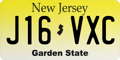 NJ license plate J16VXC