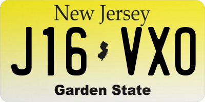 NJ license plate J16VXO
