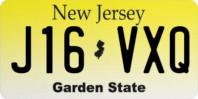 NJ license plate J16VXQ