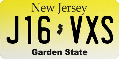 NJ license plate J16VXS