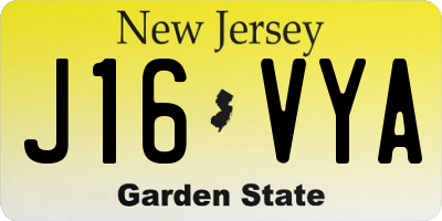 NJ license plate J16VYA