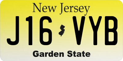 NJ license plate J16VYB