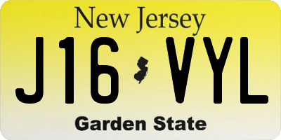 NJ license plate J16VYL