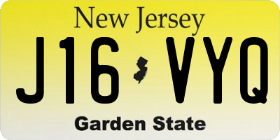 NJ license plate J16VYQ