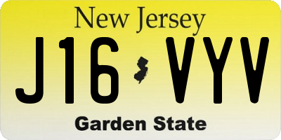 NJ license plate J16VYV