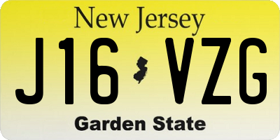 NJ license plate J16VZG
