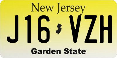 NJ license plate J16VZH
