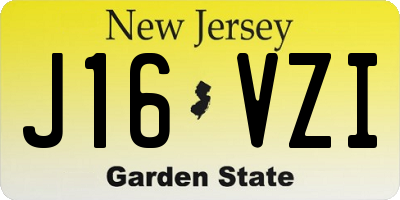 NJ license plate J16VZI
