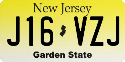 NJ license plate J16VZJ