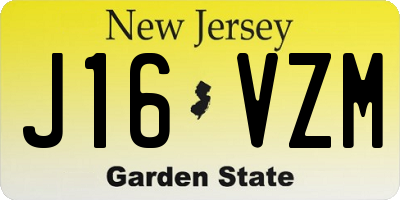 NJ license plate J16VZM
